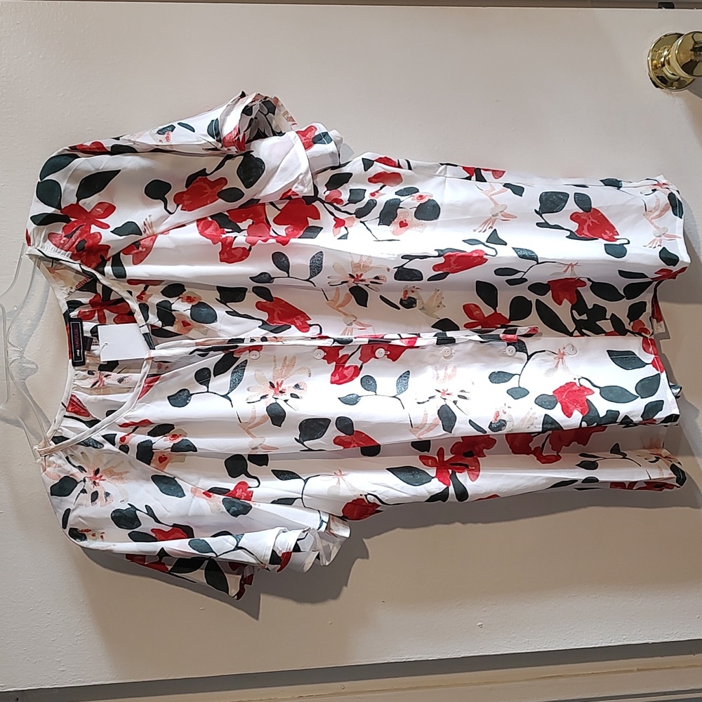 Miss Maggie Flower Button Down Shirt Size Large